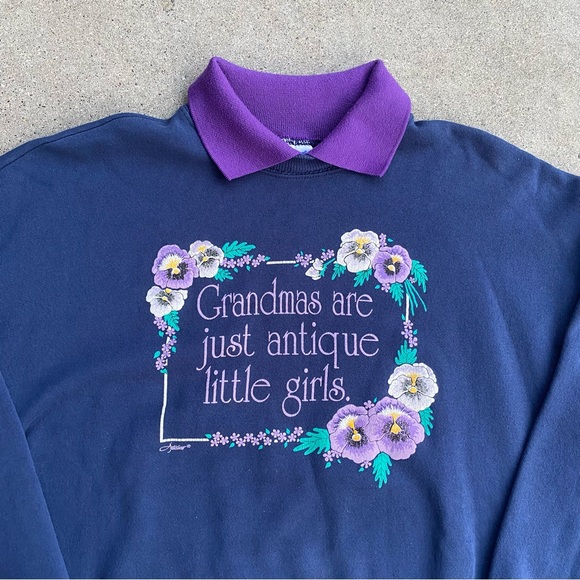 Vintage Grandma Collared Crewneck - Picture 1 of 6
